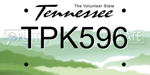TPK596 Tennessee License Plate