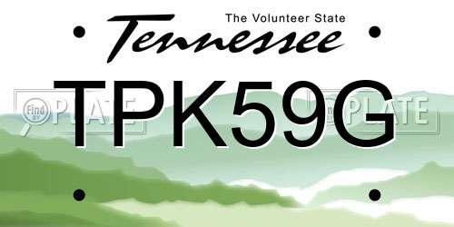 TPK59G Tennessee License Plate