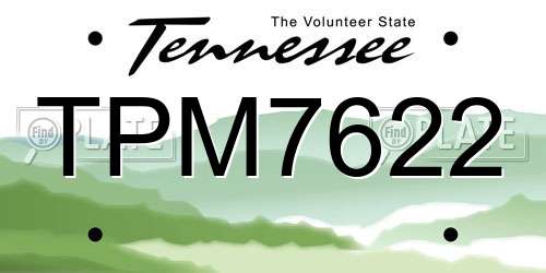 TPM7622 Tennessee License Plate
