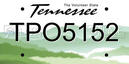 TPO5152 Tennessee License Plate
