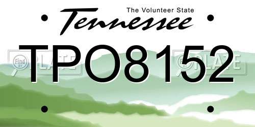 TPO8152 Tennessee License Plate