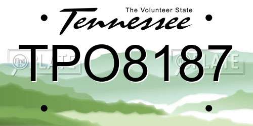 TPO8187 Tennessee License Plate