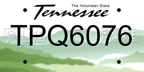 TPQ6076 Tennessee License Plate