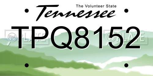 TPQ8152 Tennessee License Plate