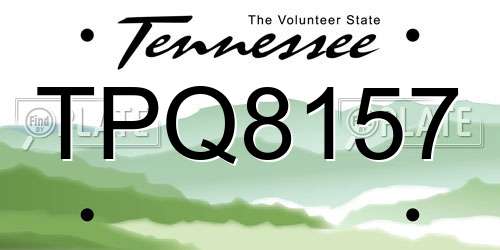 TPQ8157 Tennessee License Plate