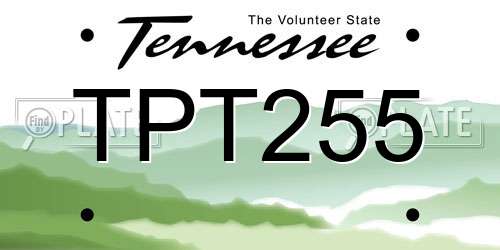 TPT255 Tennessee License Plate