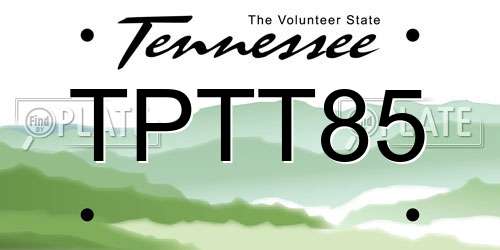 TPTT85 Tennessee License Plate