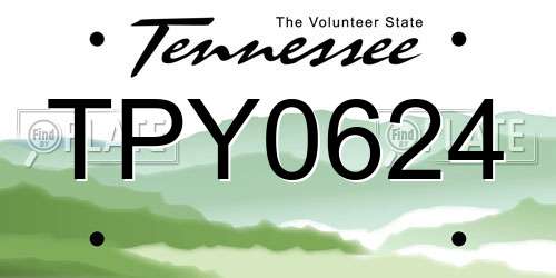 TPY0624 Tennessee License Plate