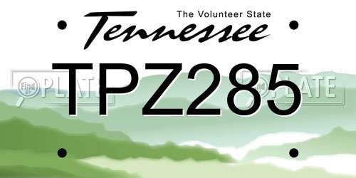 TPZ285 Tennessee License Plate