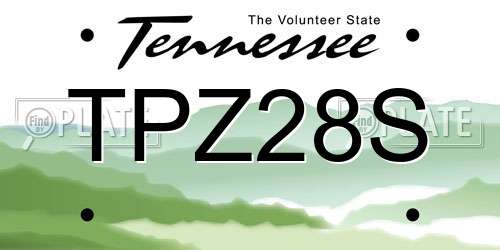 TPZ28S Tennessee License Plate
