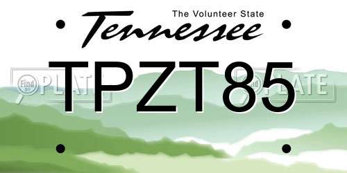 TPZT85 Tennessee License Plate