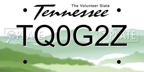 TQ0G2Z Tennessee License Plate