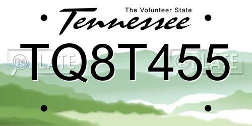 TQ8T455 Tennessee License Plate