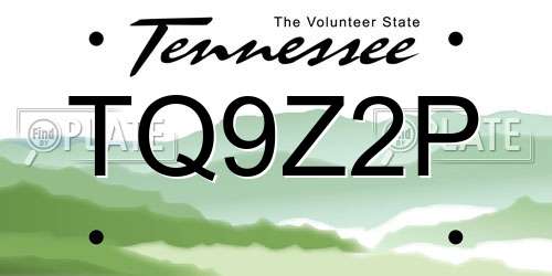 TQ9Z2P Tennessee License Plate