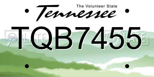 TQB7455 Tennessee License Plate