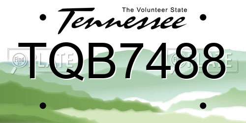 TQB7488 Tennessee License Plate