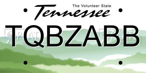 TQBZABB Tennessee License Plate