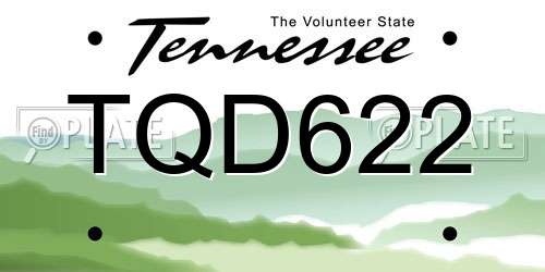 TQD622 Tennessee License Plate