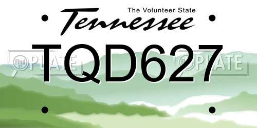TQD627 Tennessee License Plate