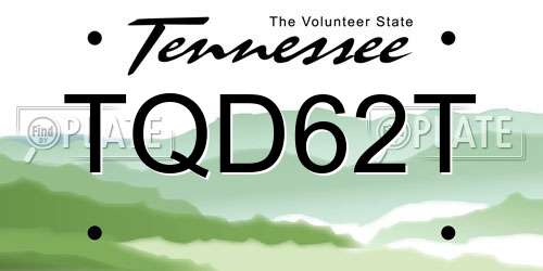 TQD62T Tennessee License Plate