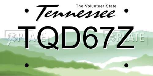 TQD67Z Tennessee License Plate