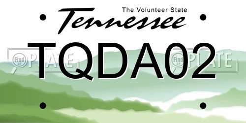 TQDA02 Tennessee License Plate