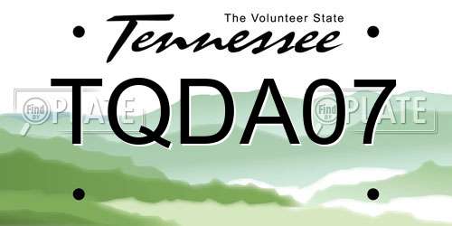 TQDA07 Tennessee License Plate