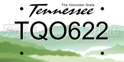 TQO622 Tennessee License Plate