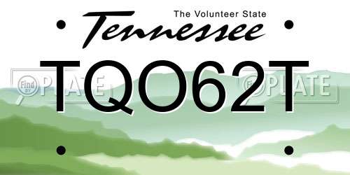 TQO62T Tennessee License Plate