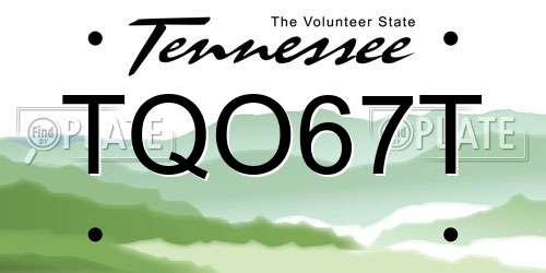 TQO67T Tennessee License Plate