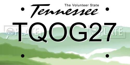 TQOG27 Tennessee License Plate