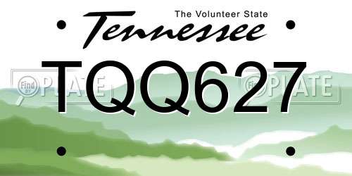 TQQ627 Tennessee License Plate