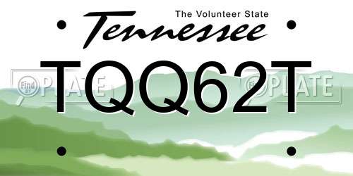 TQQ62T Tennessee License Plate