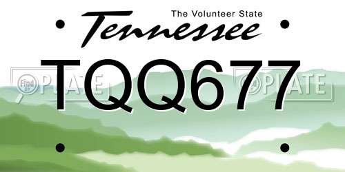 TQQ677 Tennessee License Plate