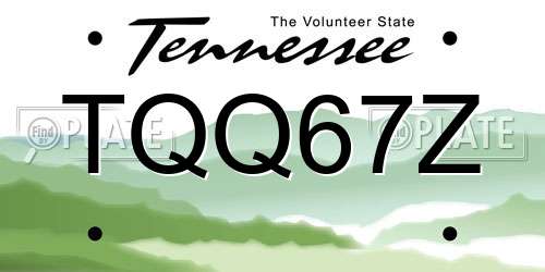 TQQ67Z Tennessee License Plate