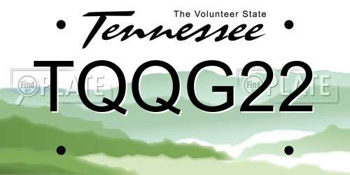 TQQG22 Tennessee License Plate