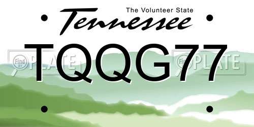 TQQG77 Tennessee License Plate