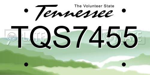 TQS7455 Tennessee License Plate