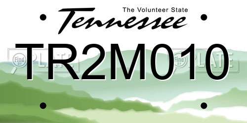 TR2M010 Tennessee License Plate