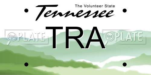 TRA Tennessee License Plate