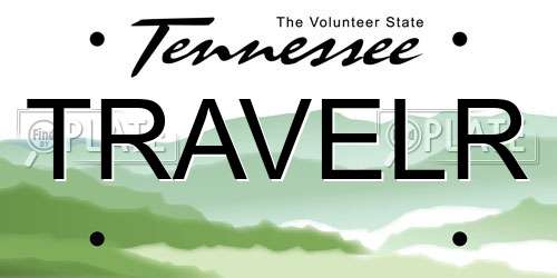 TRAVELR Tennessee License Plate
