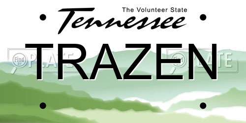 TRAZEN Tennessee License Plate