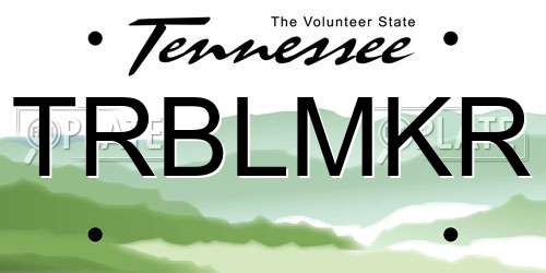 TRBLMKR Tennessee License Plate