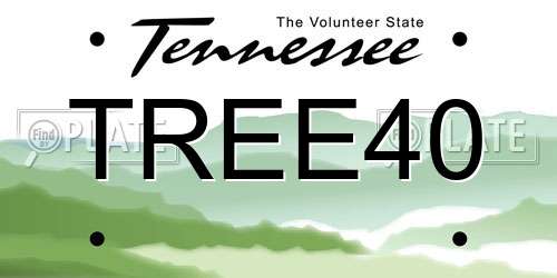 TREE40 Tennessee License Plate