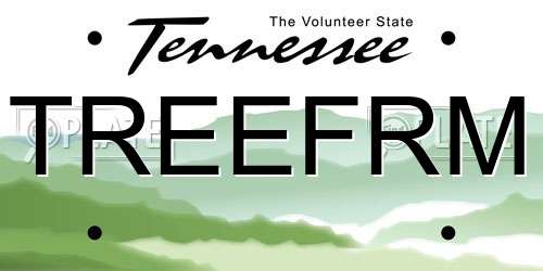 TREEFRM Tennessee License Plate