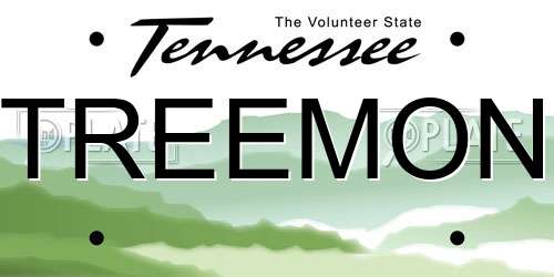 TREEMON Tennessee License Plate