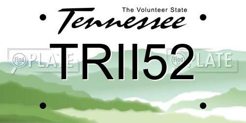 TRII52 Tennessee License Plate
