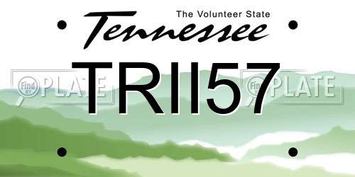 TRII57 Tennessee License Plate