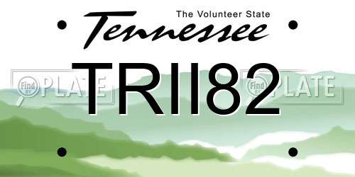 TRII82 Tennessee License Plate