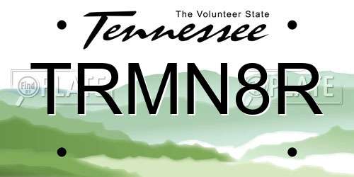 TRMN8R Tennessee License Plate